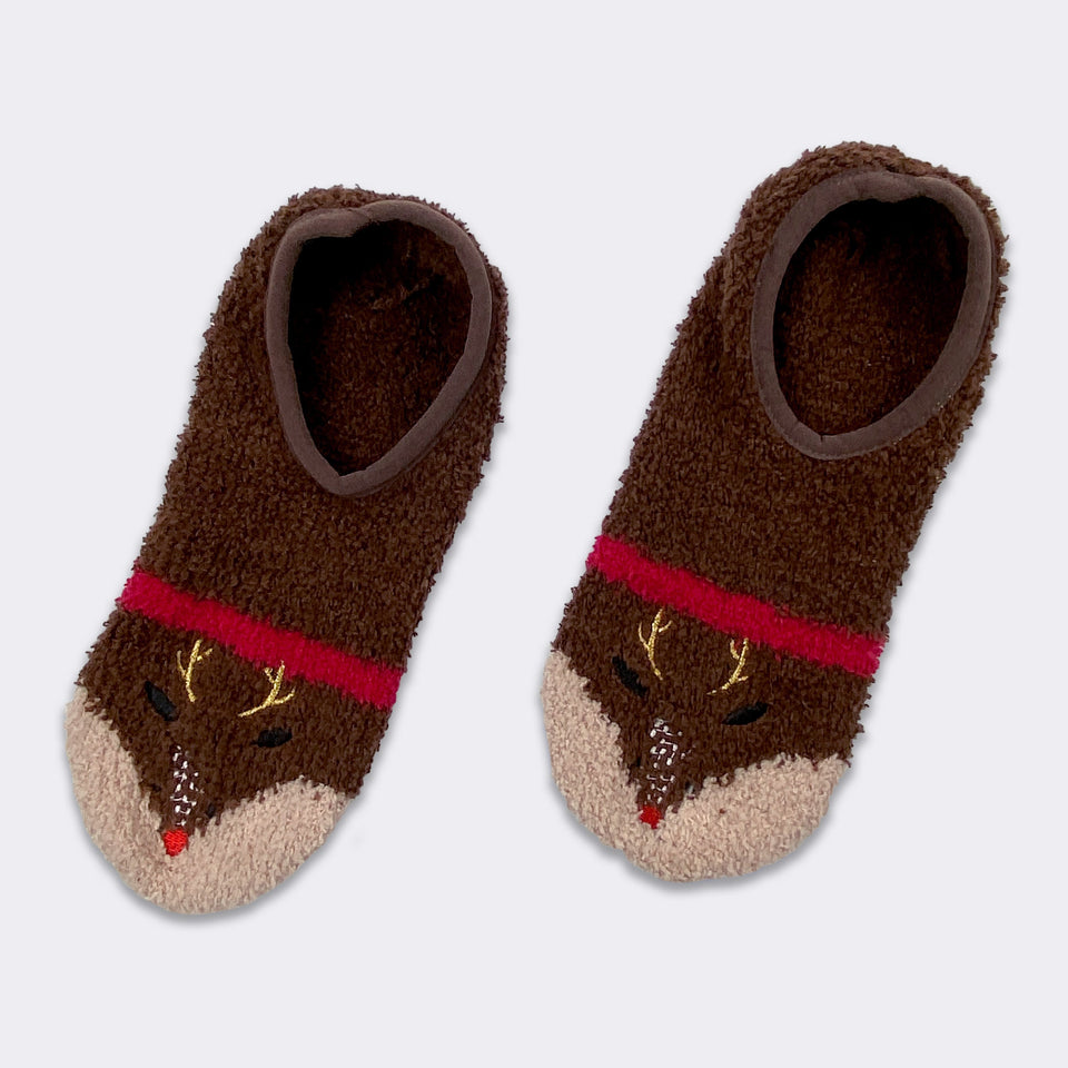 Ladies Reindeer Cozy Slippers