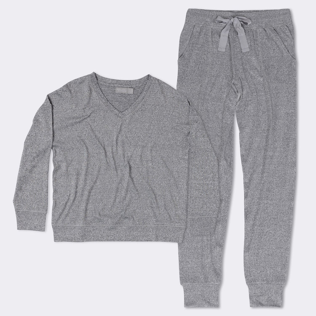 Womens Ladies Luxury SuperSoft Fleece Hooded Grey Pyjama Set Size 10-20