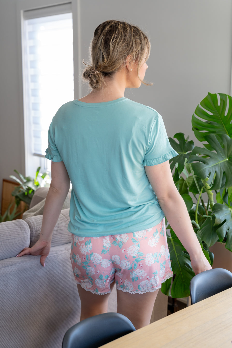Pastel Turquoise Short Sleeve Sleep Tee
