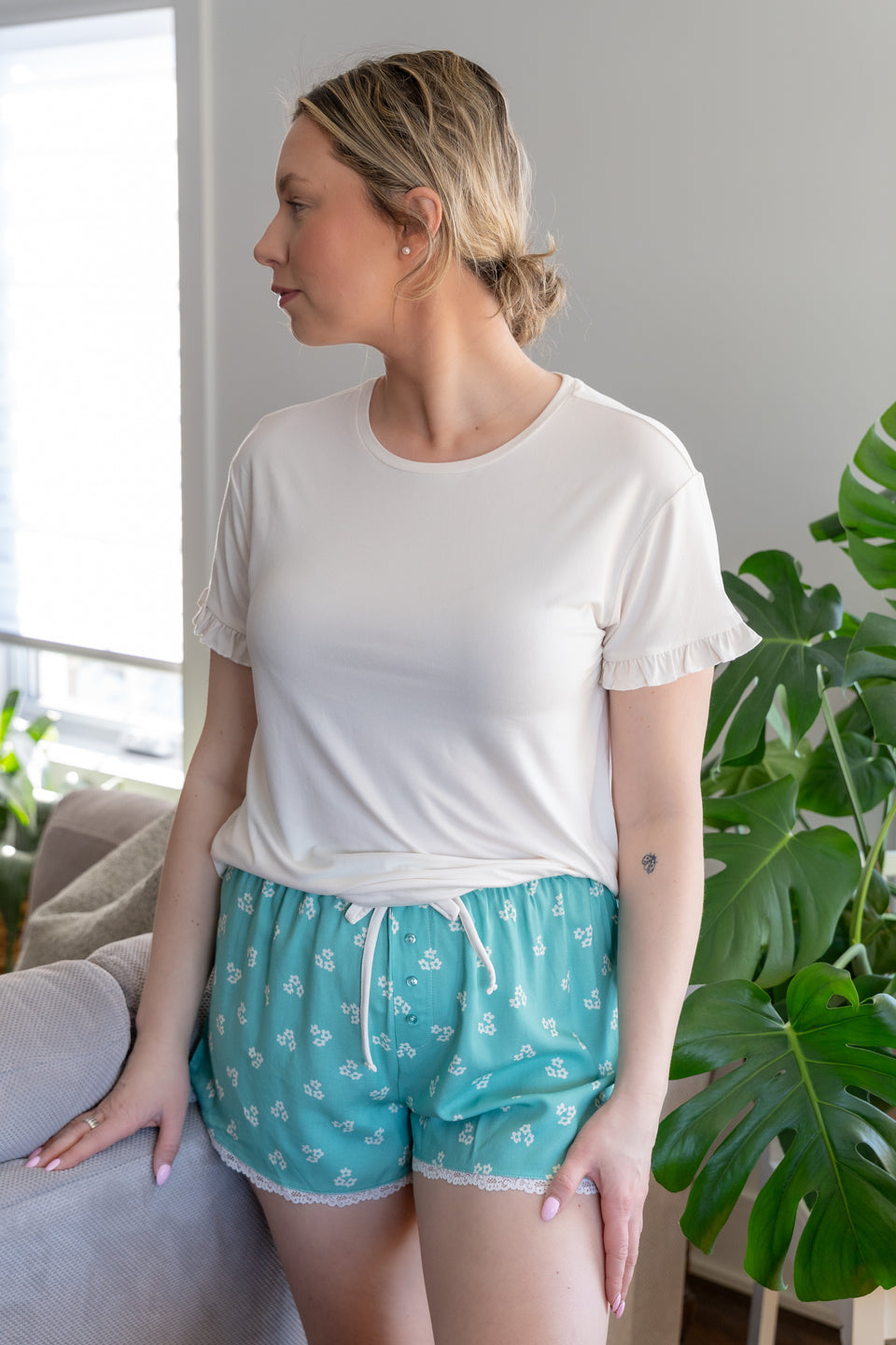 Cloud Dancer Short Sleeve Sleep Tee
