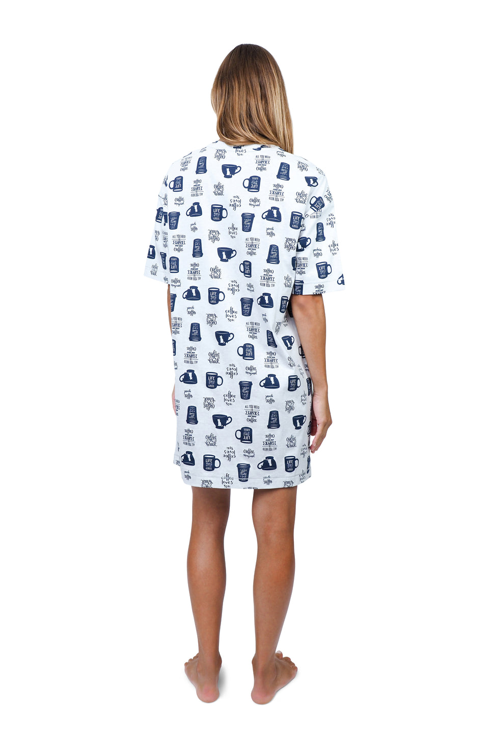 Light Oatmeal Mix Short Sleeve Nightshirt