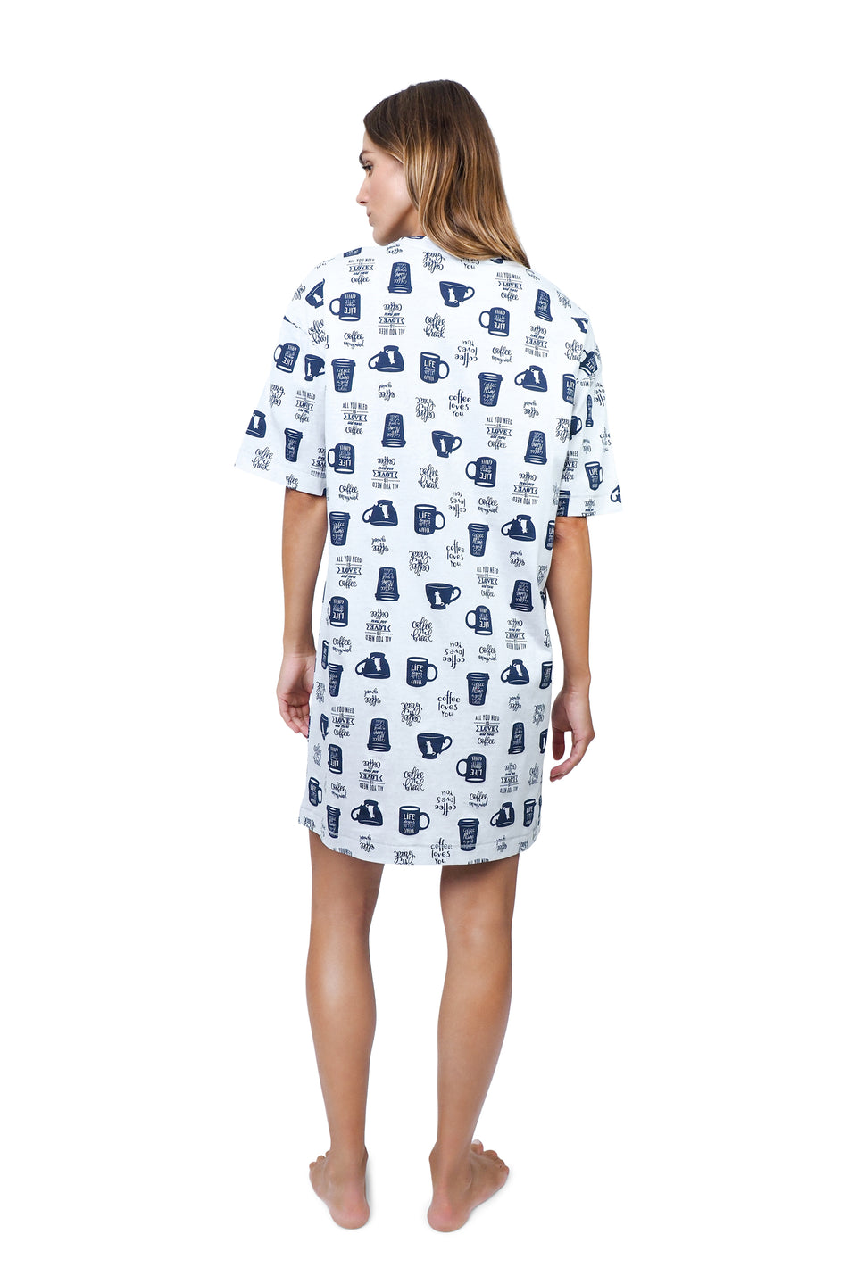 Light Oatmeal Mix Short Sleeve Nightshirt