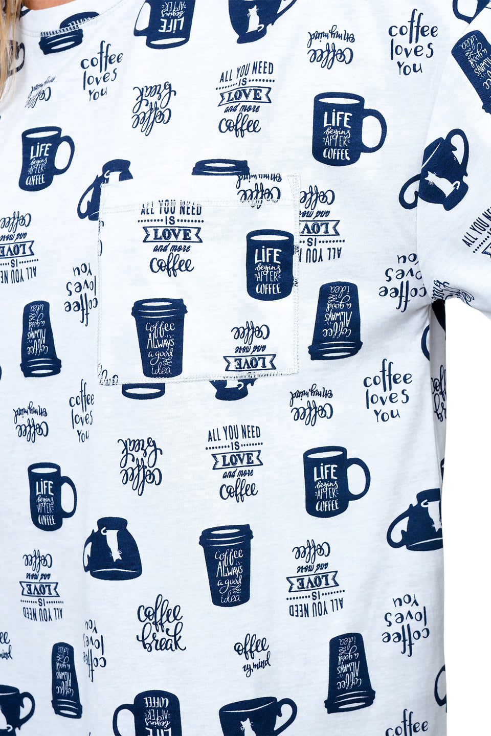 Light Oatmeal Mix Short Sleeve Nightshirt