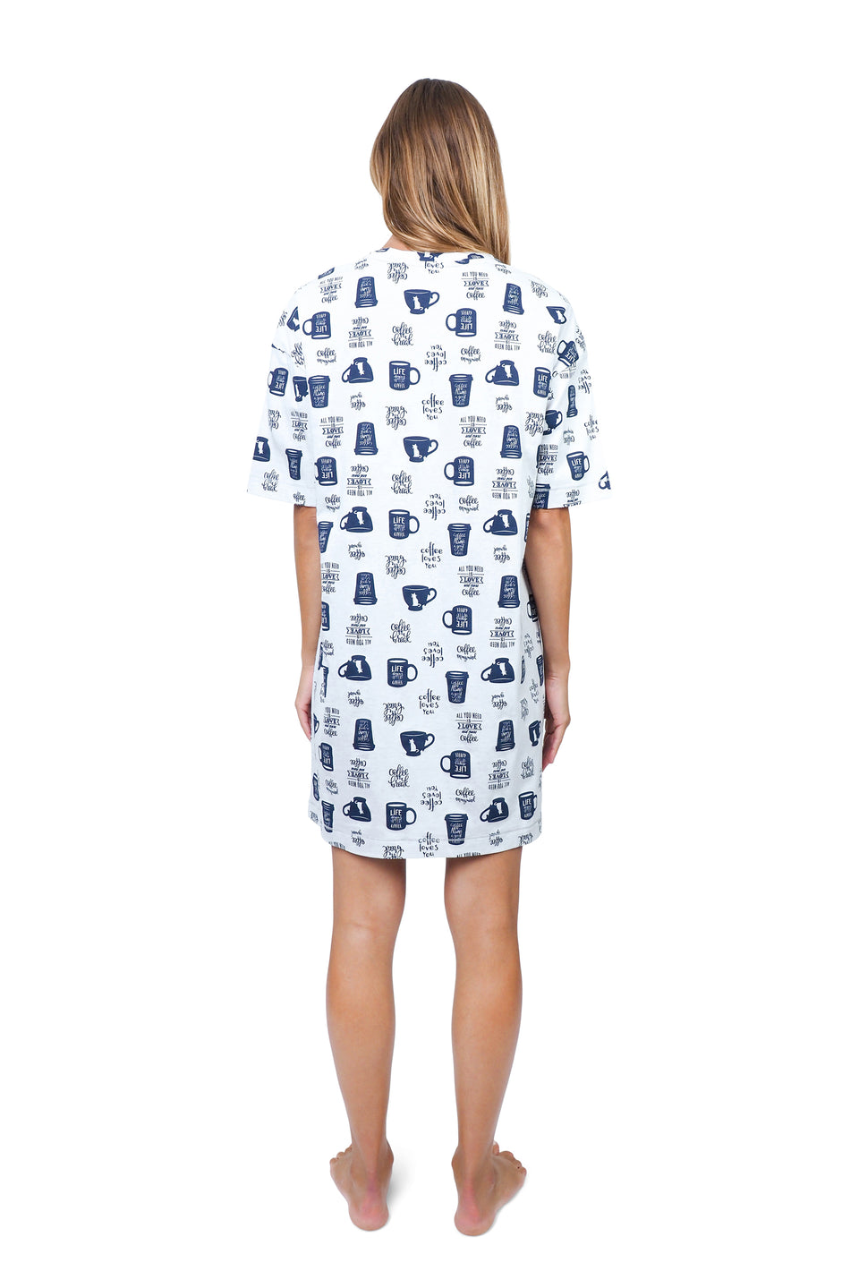 Light Oatmeal Mix Short Sleeve Nightshirt