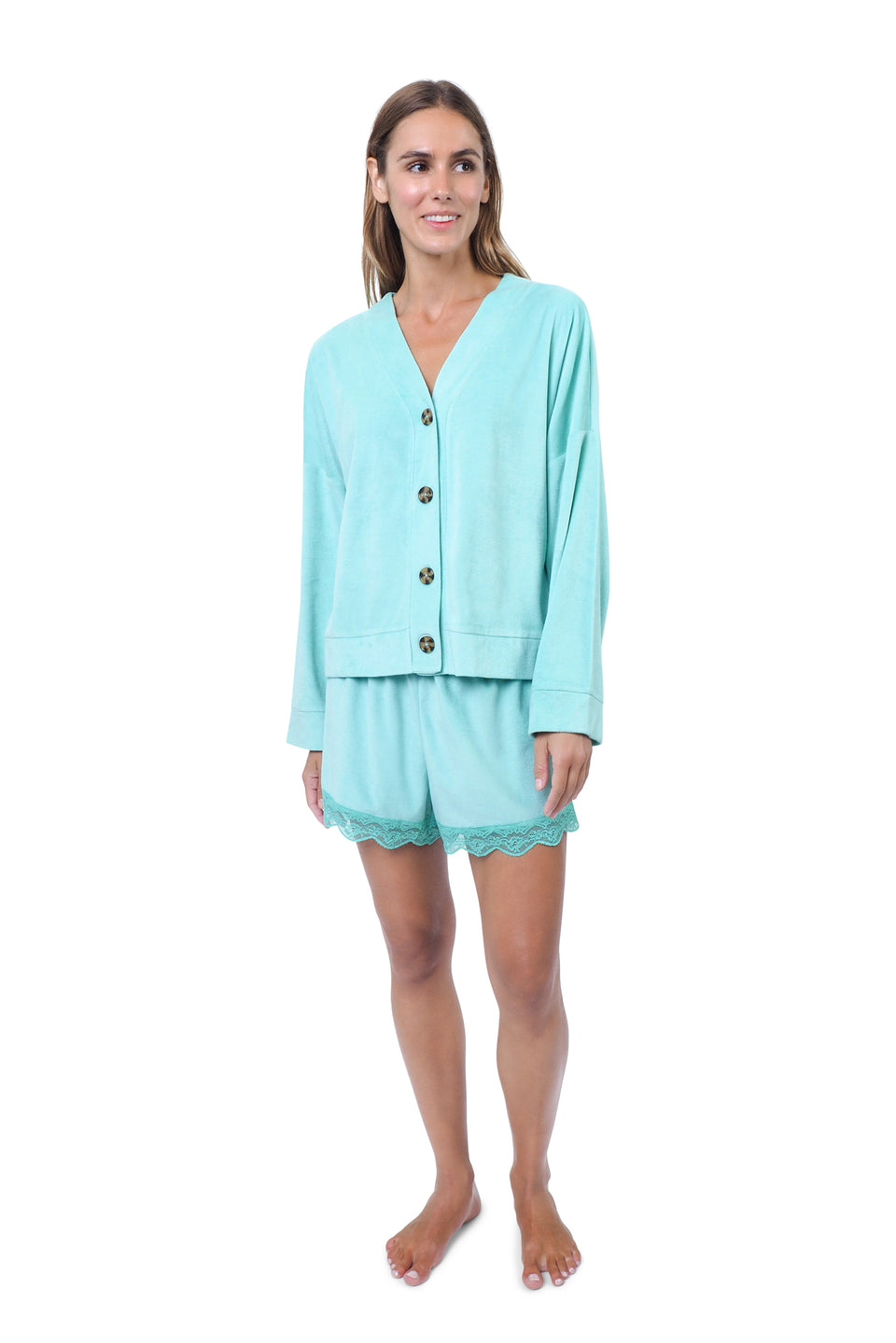 Dusty Jade Green Long Sleeve Cardigan