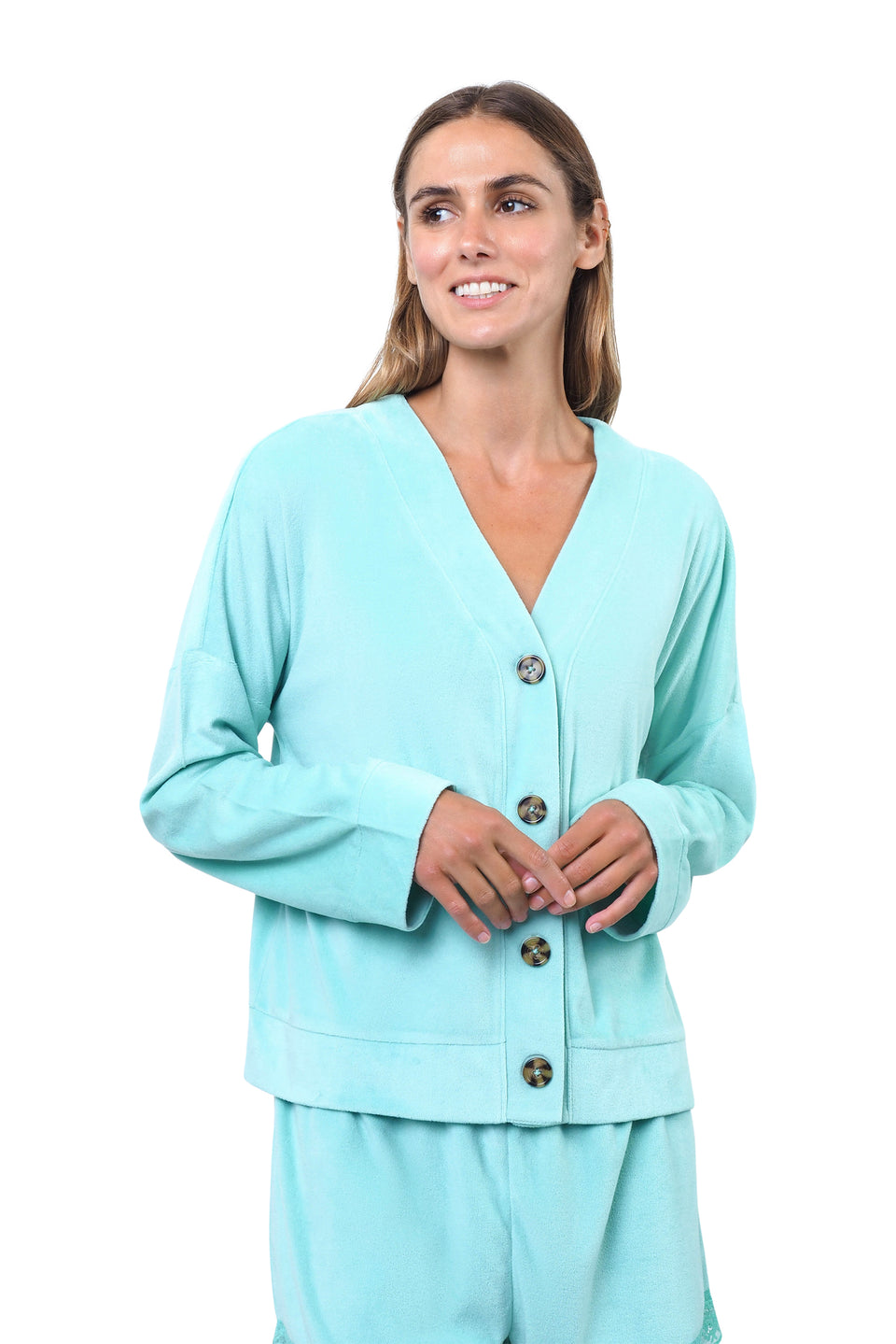 Dusty Jade Green Long Sleeve Cardigan