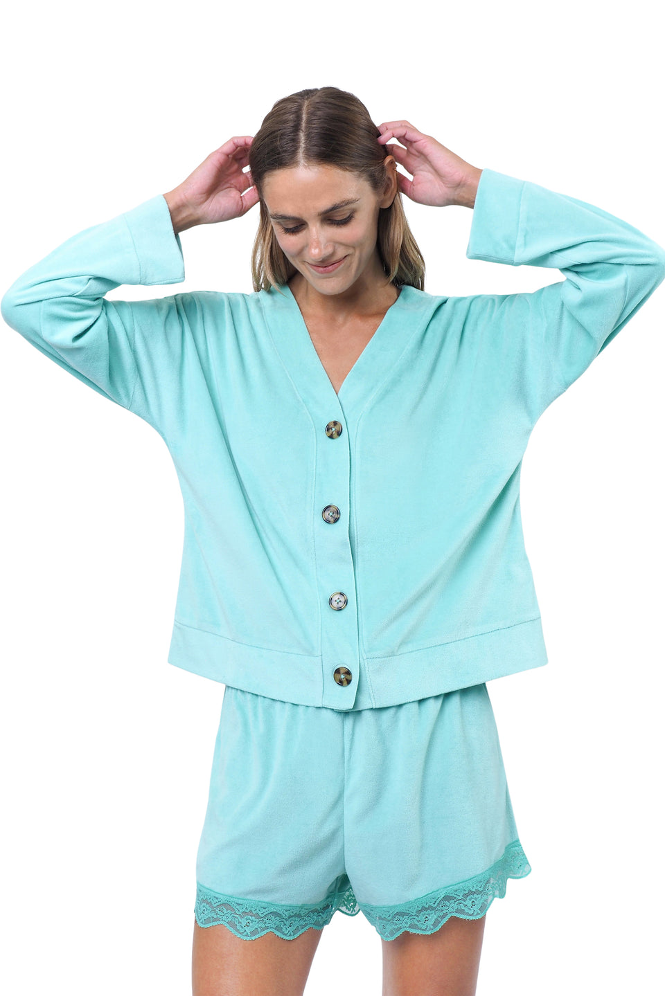 Dusty Jade Green Long Sleeve Cardigan