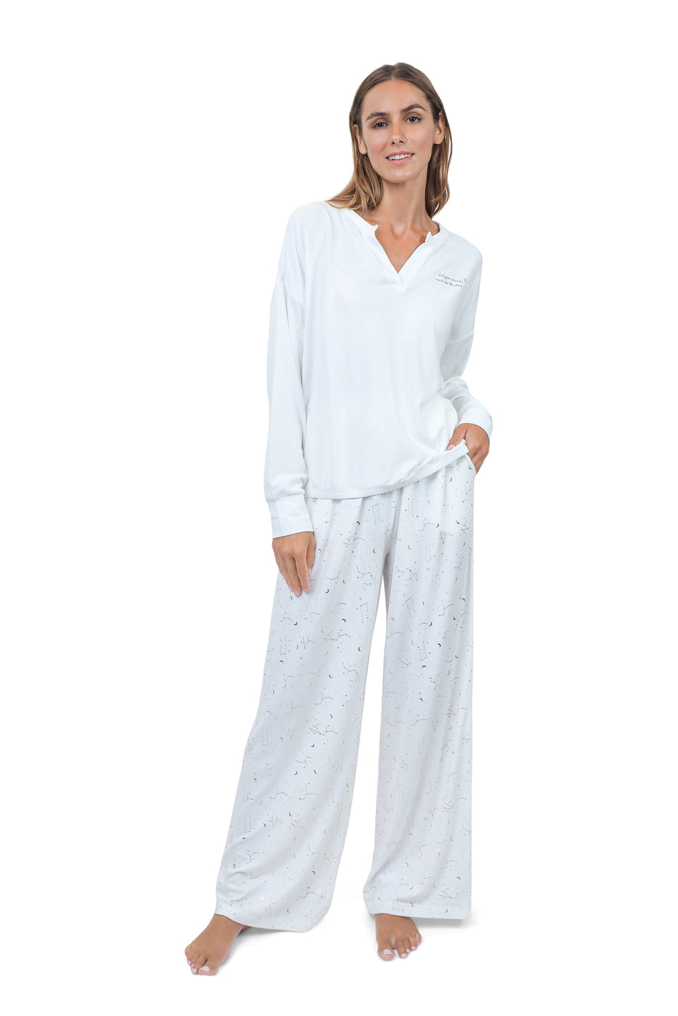Cloud Dancer Henley PJ Set