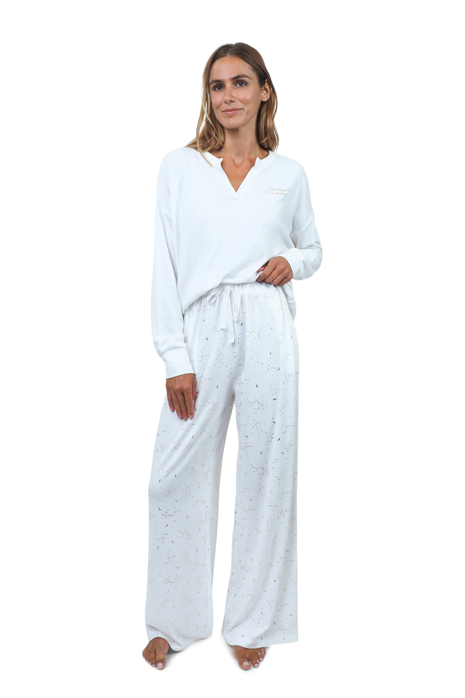Cloud Dancer Henley PJ Set