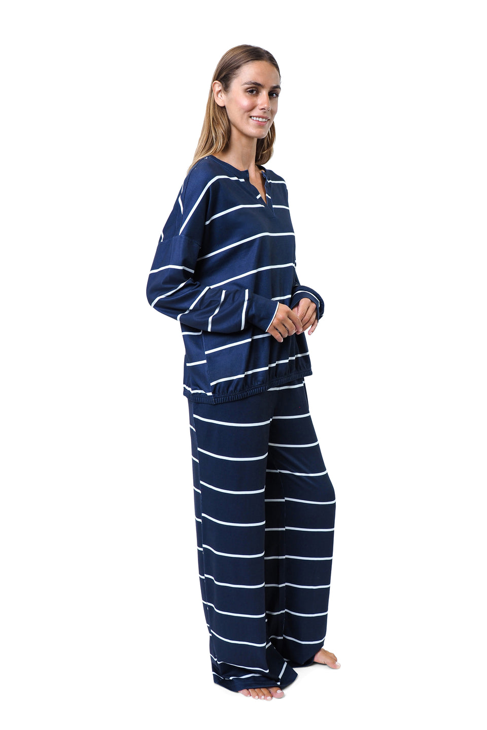 Navy Blazer Henley PJ Set