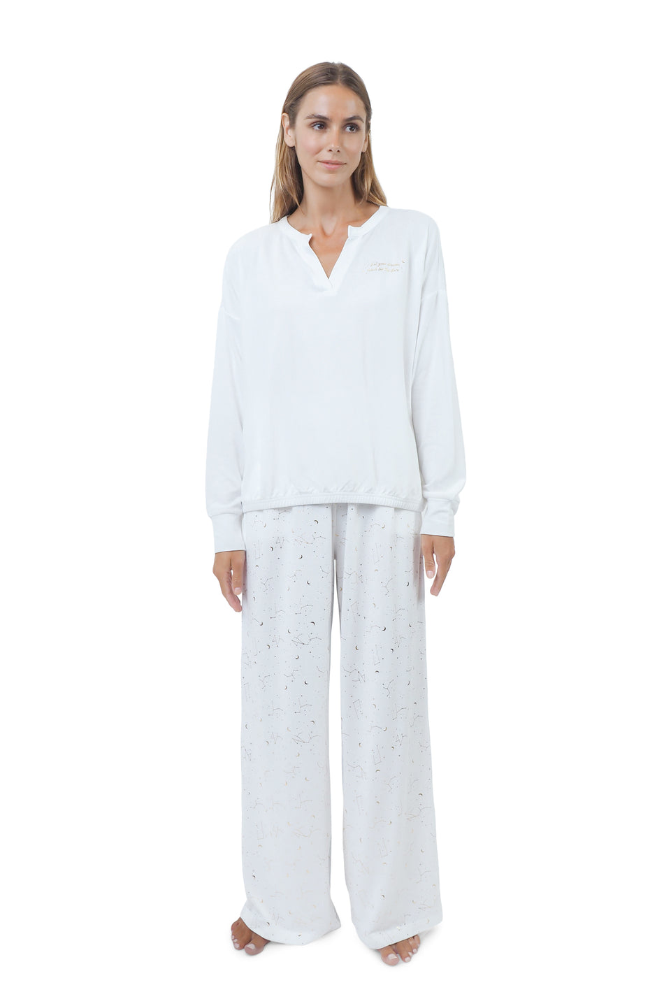Cloud Dancer Henley PJ Set