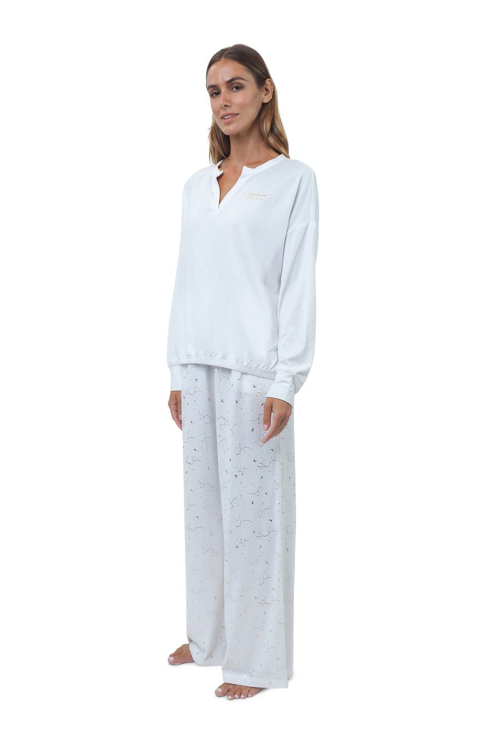 Cloud Dancer Henley PJ Set