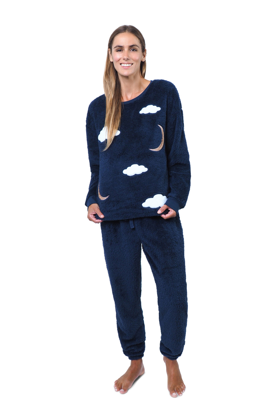 Navy Blazer Plush Jogger PJ Set