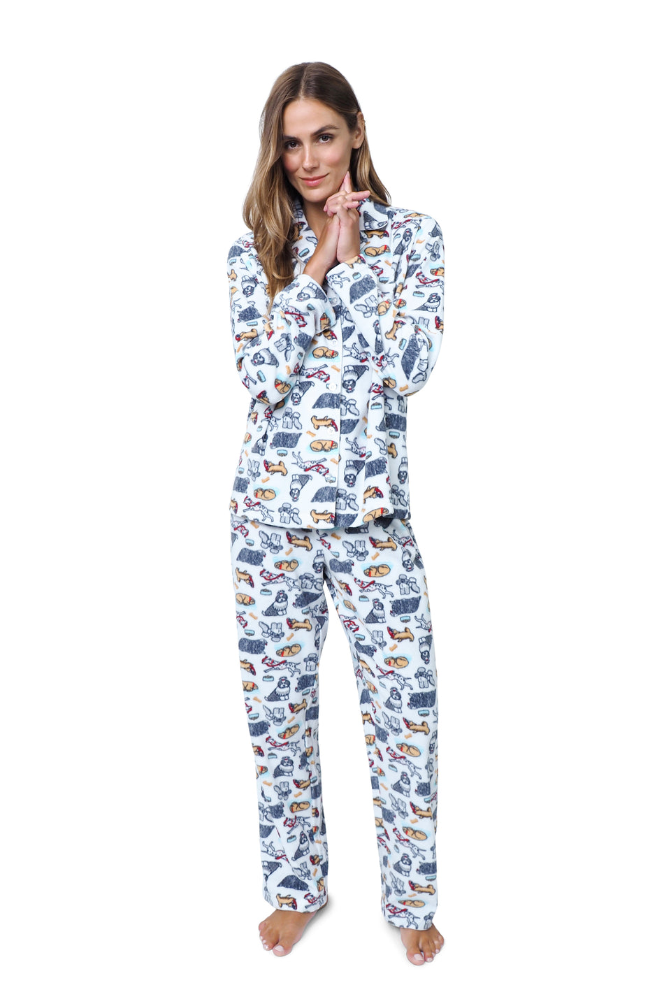 Cloud Dancer Fleece Notched Collar PJ Set