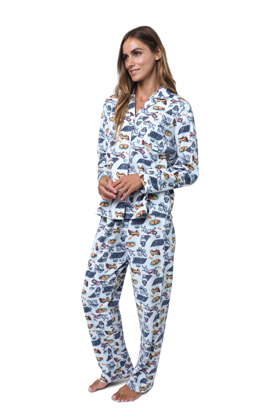 Cloud Dancer Fleece Notched Collar PJ Set