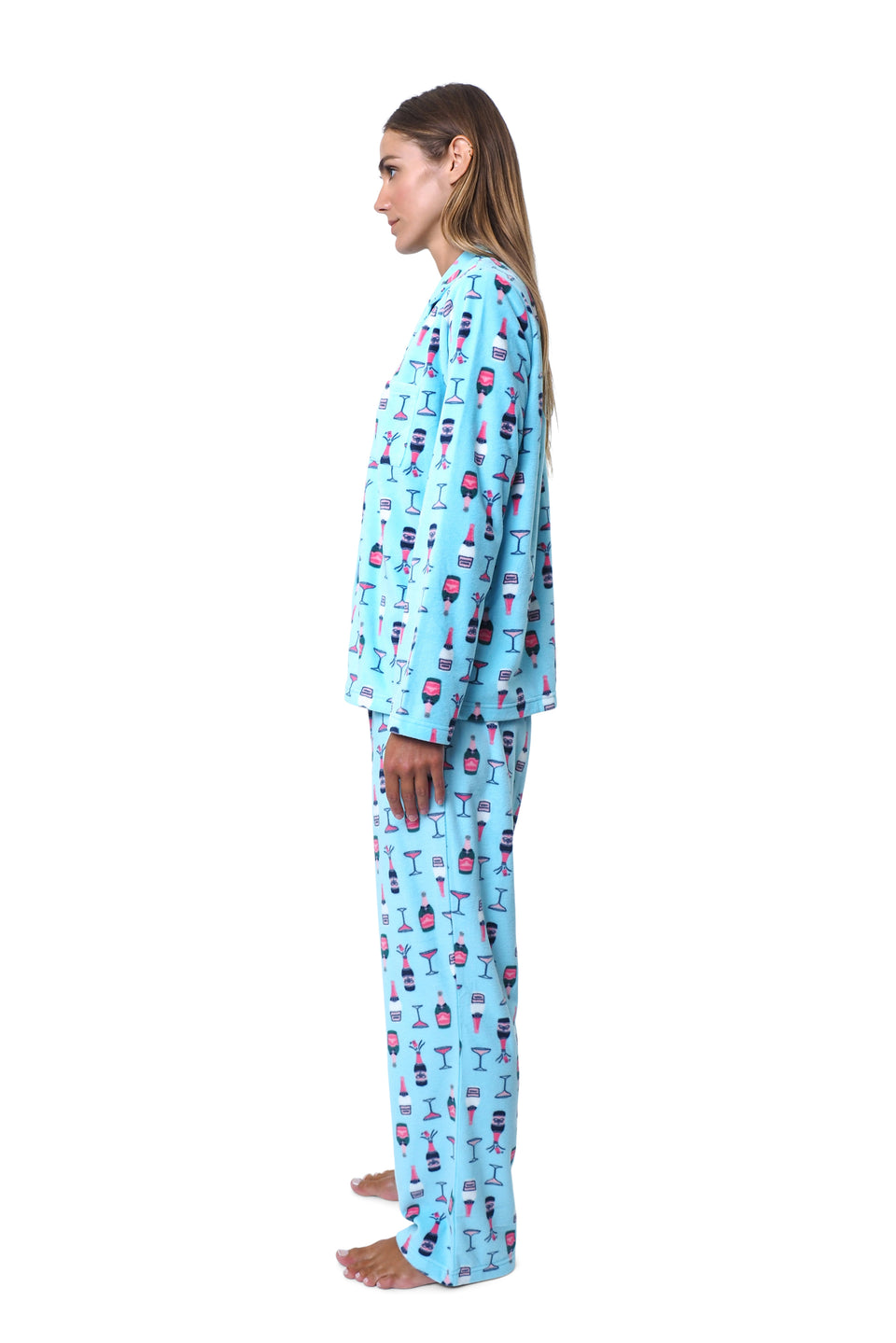 Ocean Current Fleece Notched Collar PJ Set