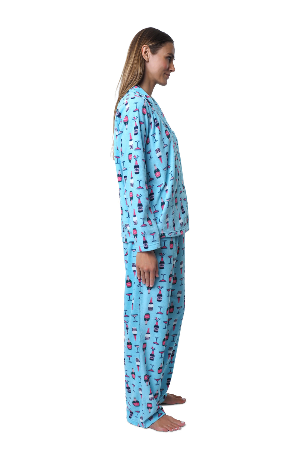 Ocean Current Fleece Notched Collar PJ Set