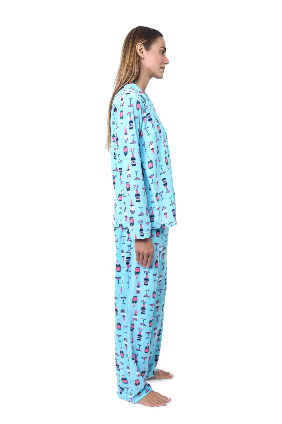 Ocean Current Fleece Notched Collar PJ Set