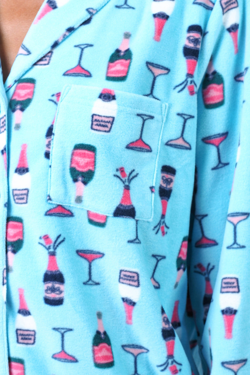 Ocean Current Fleece Notched Collar PJ Set