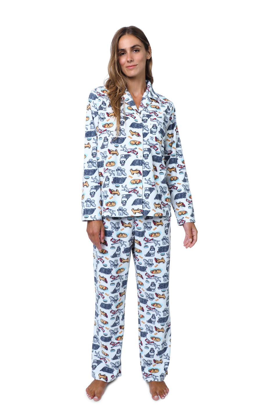 Cloud Dancer Fleece Notched Collar PJ Set