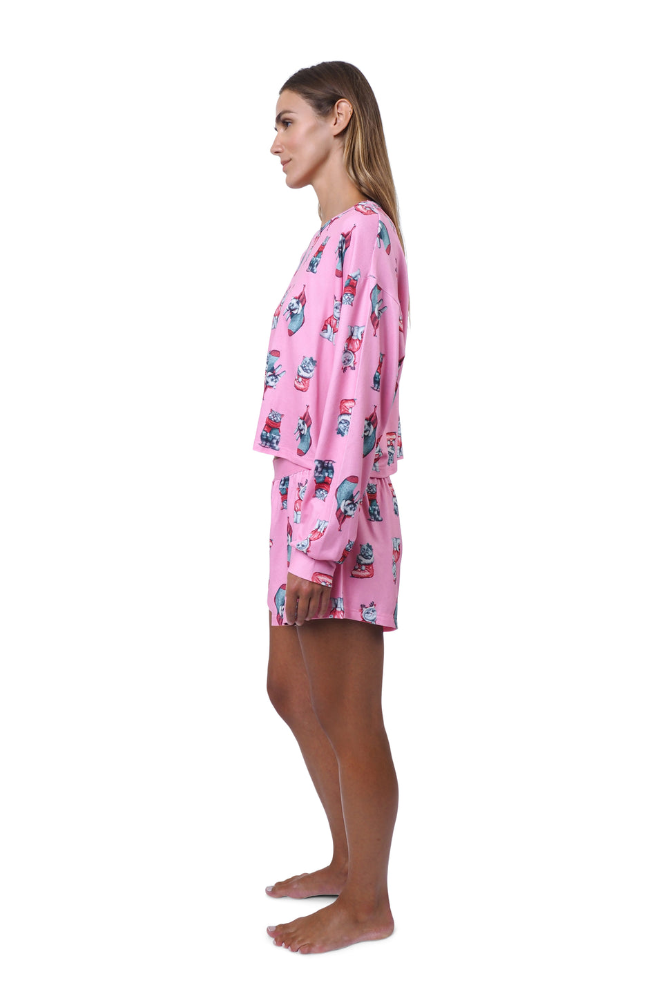 Pink Cherub Long Sleeve Boxer Set