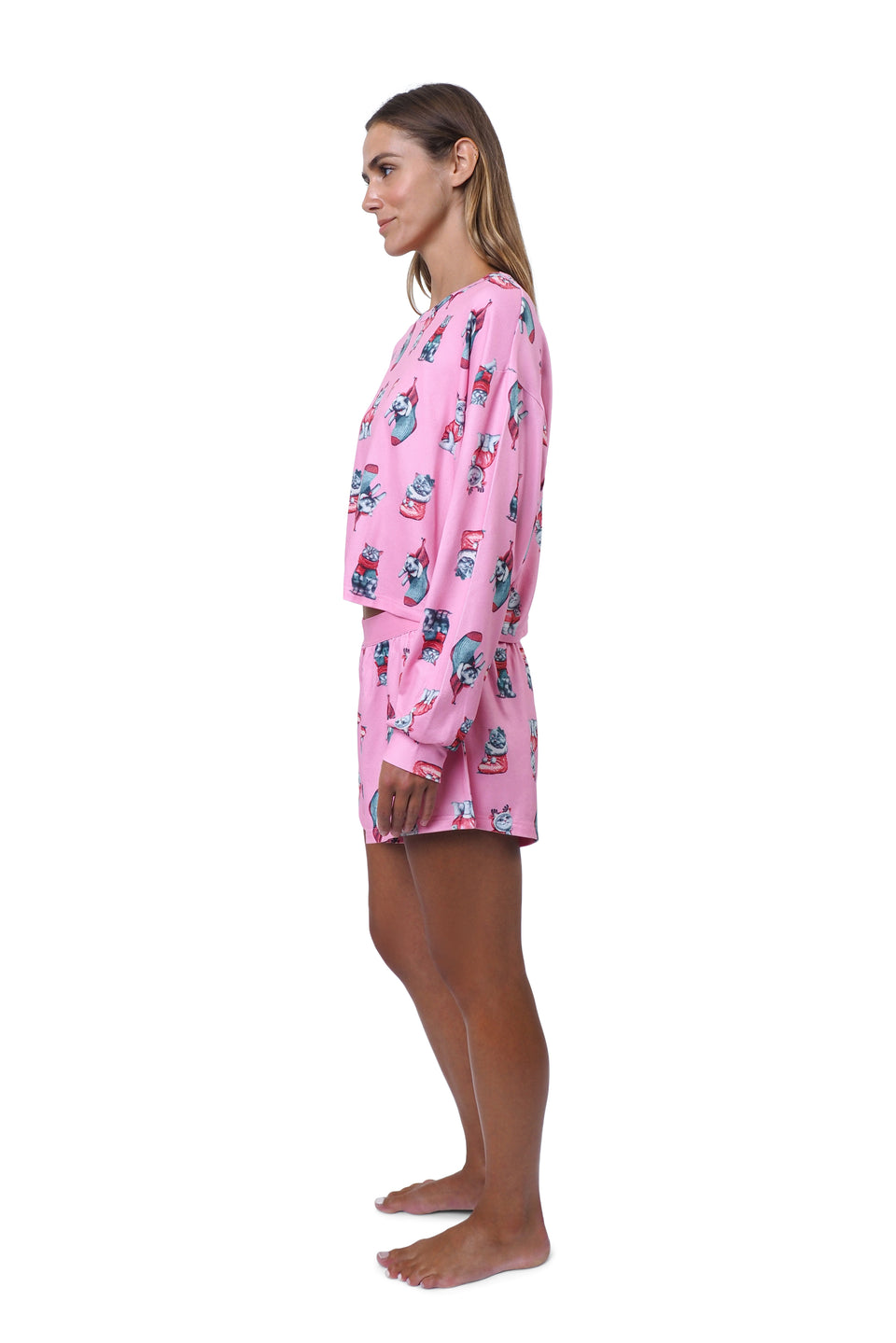 Pink Cherub Long Sleeve Boxer Set