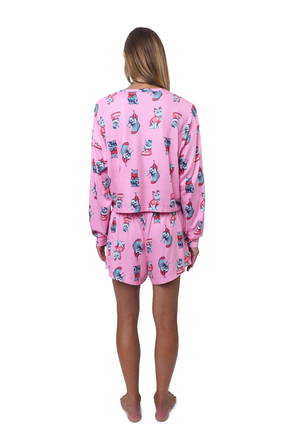 Pink Cherub Long Sleeve Boxer Set