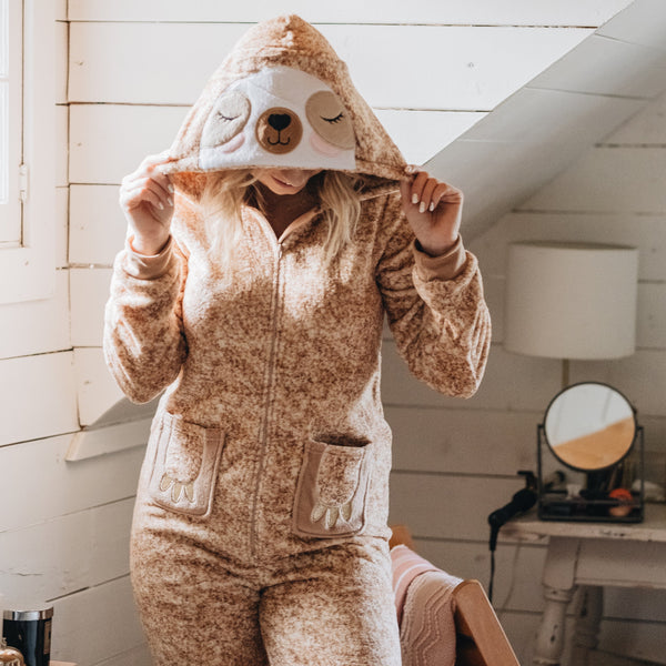 Ladies Sloth Onesie Peace Love Dreams
