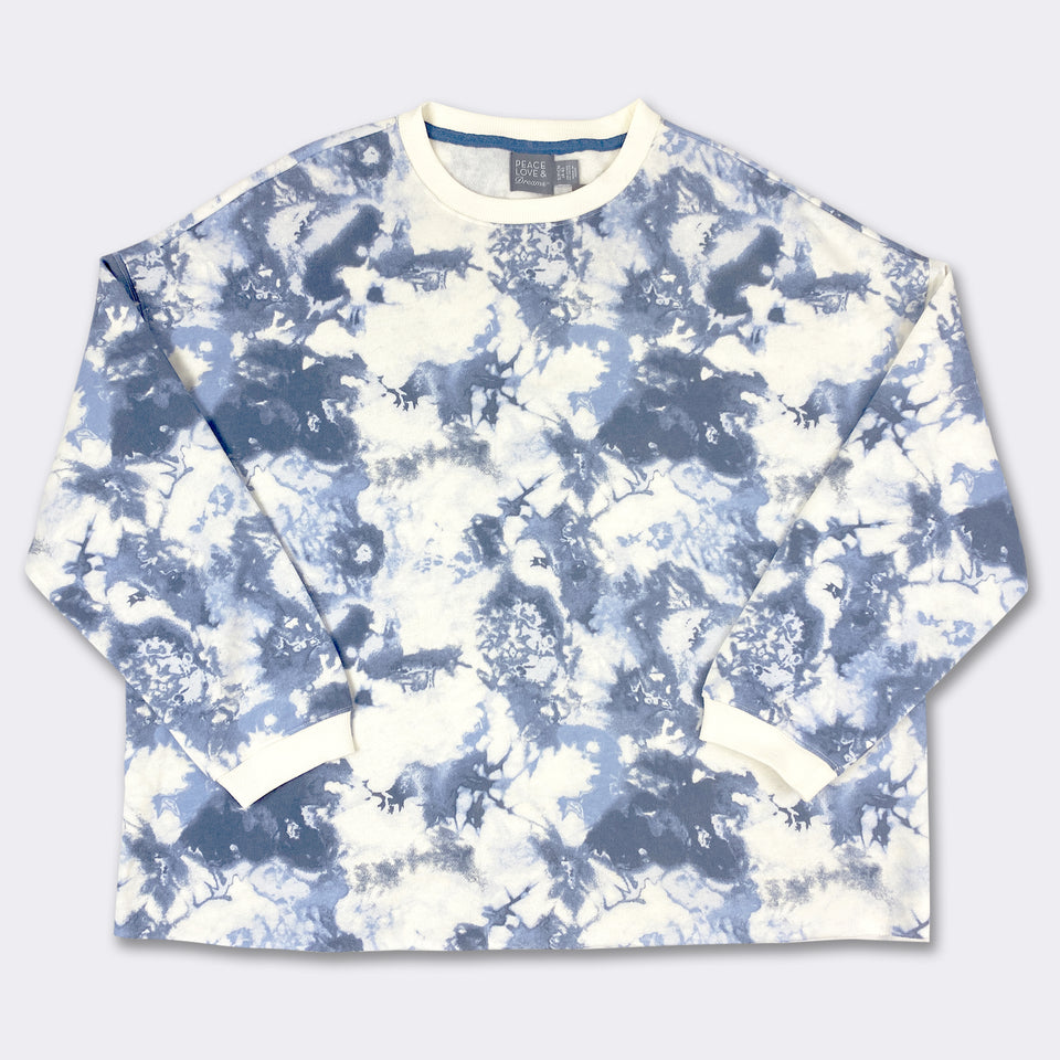 Ladies' Blue Indigo Tie Dye Comfortwear Collection Sweatshirt