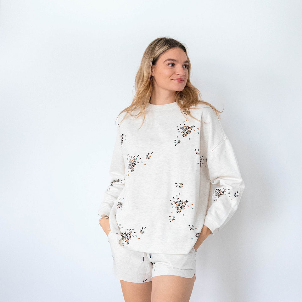 Ladies' Ash Heather Print Comfortwear Collection Sweatshirt